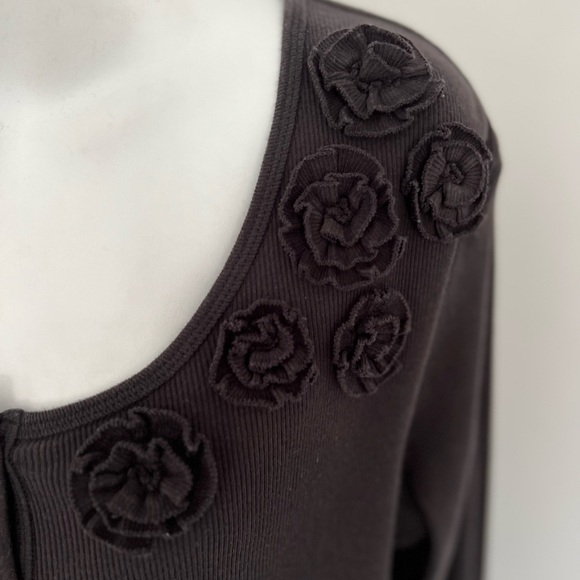 2 a Tee Boutique Black Cotton Buttondown Cardigan - Picture 2 of 10